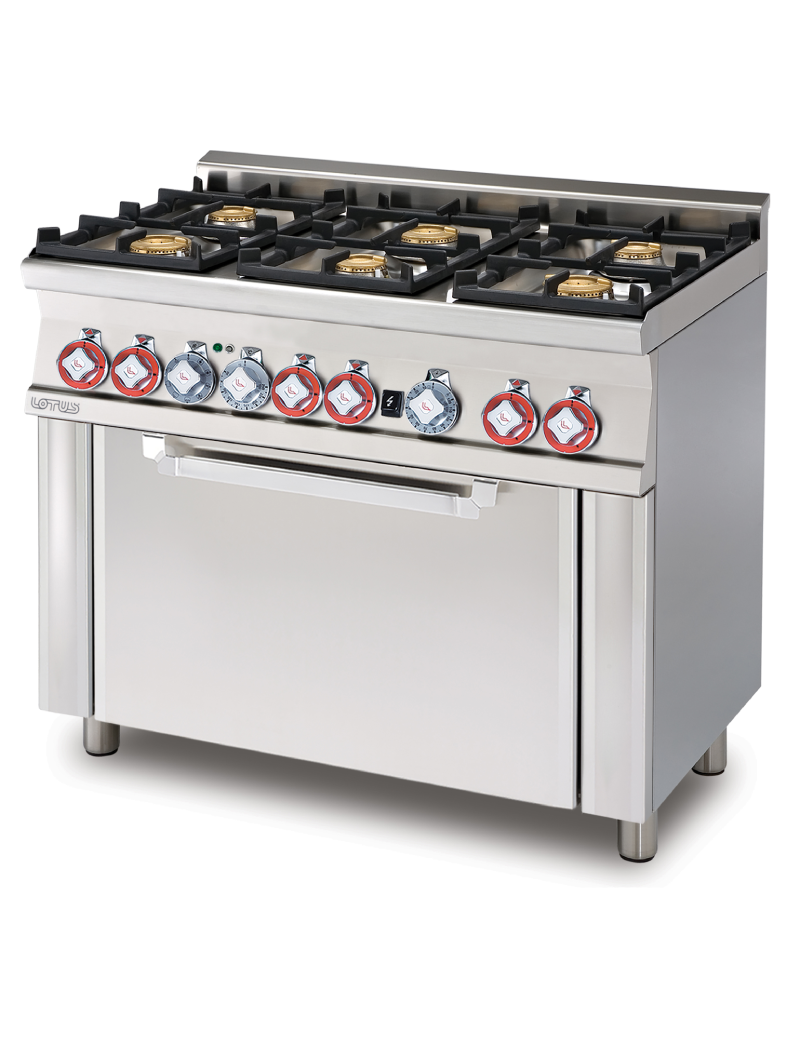 Gas cooker Lotus CF6610G with 6 burners and static gas oven with grill