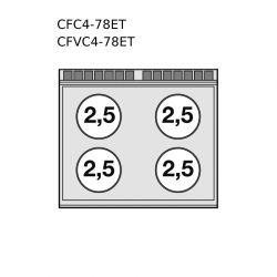 Fogão elétrico Lotus CFC4-78ET / CFVC4-78ET placa de vitrocerâmica