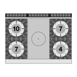 Placa radiante com 4 queimadores