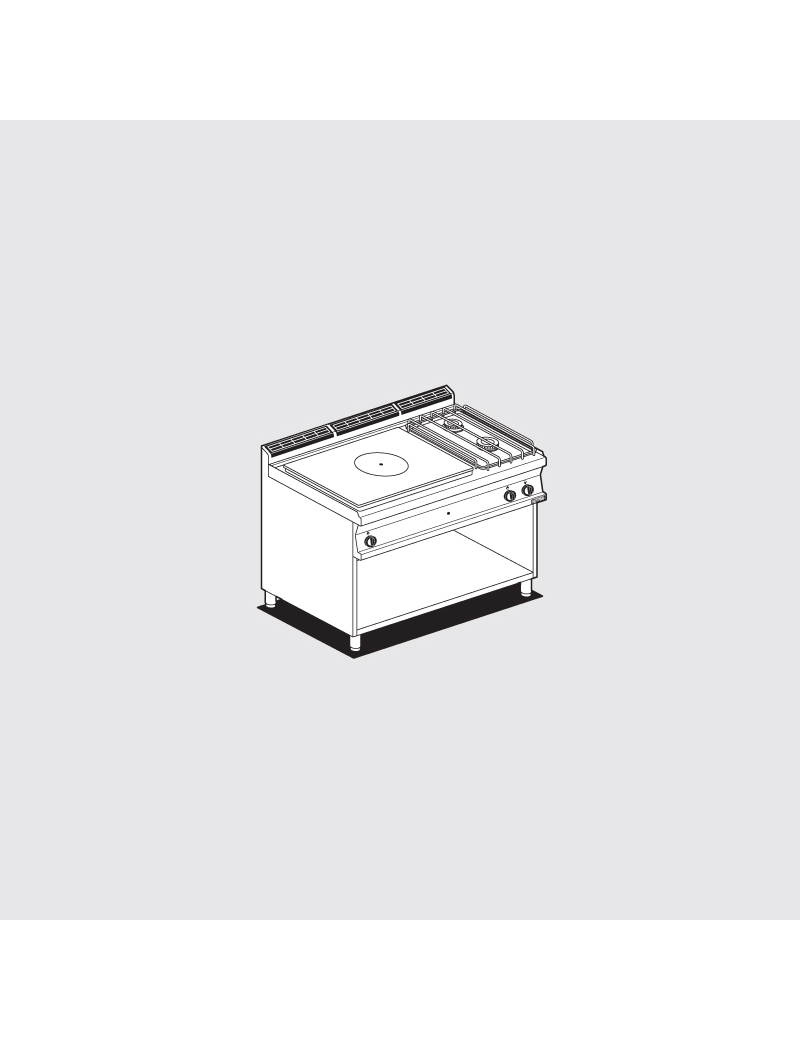 Gas solid top with 2 burners Lotus TP2-712GP