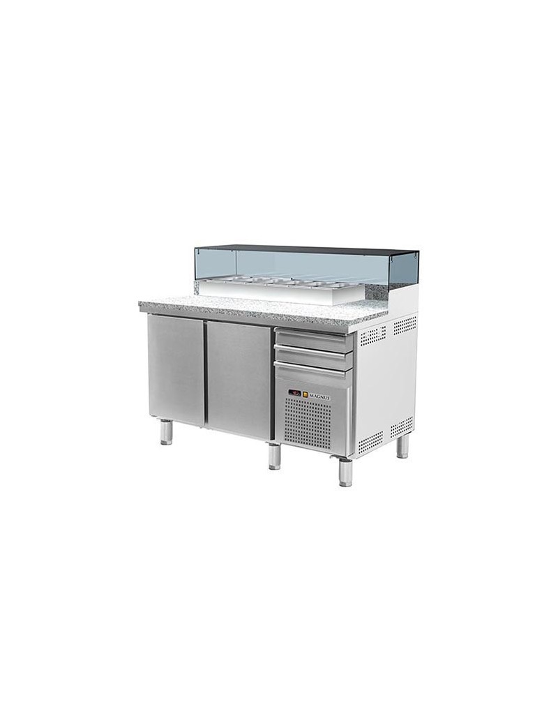 Refrigerated counter for pizza with refrigerated tray container display GMM-160 HC