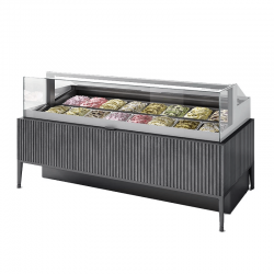 Ice cream display case ISA Pentagram Display angle