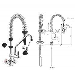 Compact one hole sink mixer with extra tap and shower MB1BD XS-P