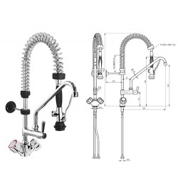 Misturadora de bancada monofuro com bica e duche compacta MB1BD XS-P