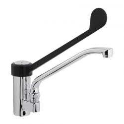 One-hole sink mixer tap with black clinical lever MB1CP-P