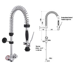 Misturadora de bancada monofuro com duche compacta MB1D XS-P