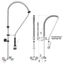 Misturadora de parede bifuro com duche MP2D-P